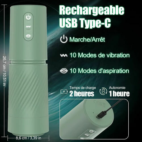 Abyss - Pompe à pénis à vide 10 succions & 10 vibrations - Pompe d'agrandissement - Masturbateur masculin - photo 7