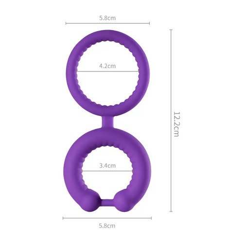 Anneau double pour pénis et hodenring en Silikon Lila
