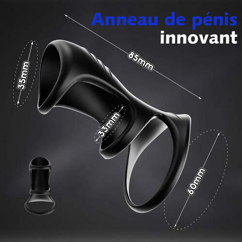 Anneaux de pénis Triple Cock Ring pour testicules, couleur noire, Moruioy