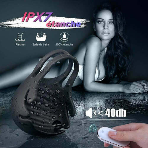 Anneaux pour testicules et pénis avec 9 vibrations, S-Hande