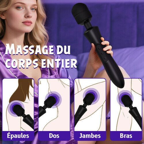 Appareil de massage AV vibrant haute fréquence avec 20 fréquences et 8 vitesses