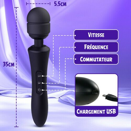 Appareil de massage AV vibrant haute fréquence avec 20 fréquences et 8 vitesses