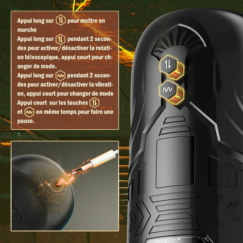 Asia 7 Rotation Télescopique Vibration Masturbation Masculine Tasse De Masturbation