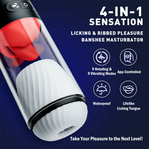 Banshee - Masturbateur Oralsex 4 en 1，Détachable，9Rotation 9Vibration，IPX7