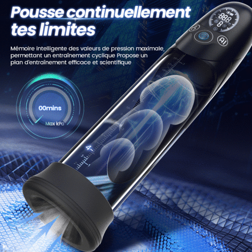 BathFun - Pompe à pénis professionnelle Puissante aspiration sous vide Étanche à 100 % Fonction d'entraînement inte