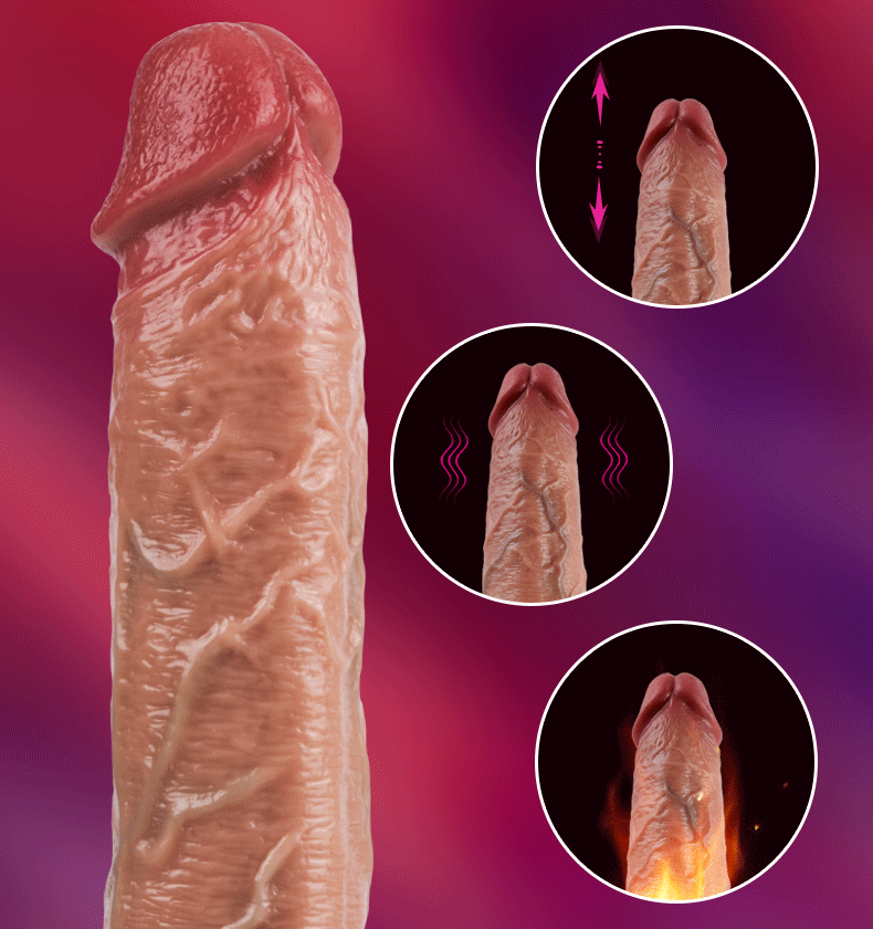 Brodie - Outrider Dildo en silicone large 7 modes de va-et-vient vibrants avec détails réalistes 10,75 pouces