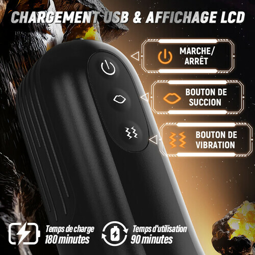 Captain - 5 Succion 10 Vibration Entrée Vaginale Simulée Masturbateur homme
