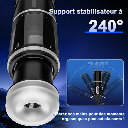 Chainsaw - Coupe de masturbation HERO avec ventouse, 7 fréquences, télescopique + rotative
