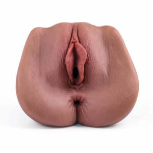 Chatte de poche 2 en 1 brune avec vagin et anus, poids de 800 g