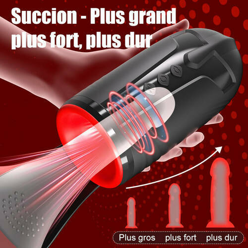 Chevalier-10 Vibration 5 Succion orale 3 Torsion Entraînement + Masturbation du gland