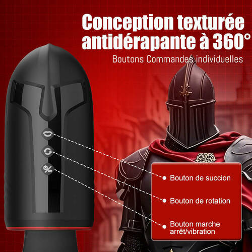 Chevalier-10 Vibration 5 Succion orale 3 Torsion Entraînement + Masturbation du gland