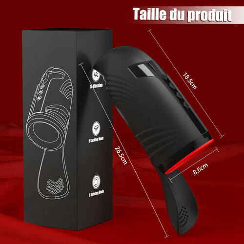Chevalier-10 Vibration 5 Succion orale 3 Torsion Entraînement + Masturbation du gland