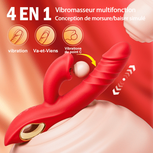 Chloe - Vibromasseur point G 4 en 1, stimulation clitoridienne par morsure de lèvres, jouets sexuel