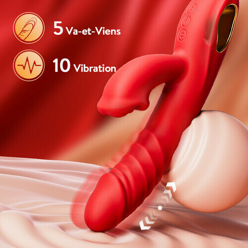 Chloe - Vibromasseur point G 4 en 1, stimulation clitoridienne par morsure de lèvres, jouets sexuel