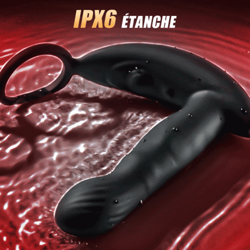 Masseur de prostate direct à 5 poussées et 10 vibrations avec anneau pénien