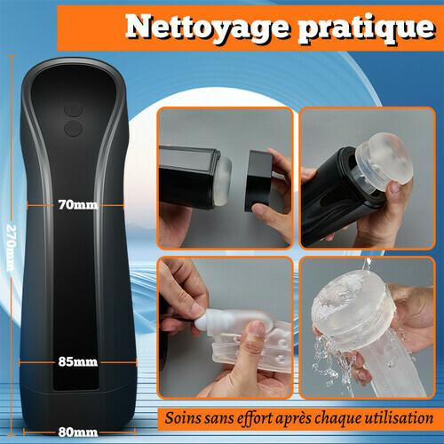 Coupe masturbatoire vibrante à aspiration électrique 2 en 1 avec 7 fréquences