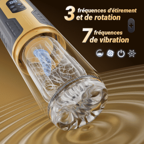CREAMPIE - 5 EN 1 Lèche-massage Poussée-Rotation-Vibration-Caresseur