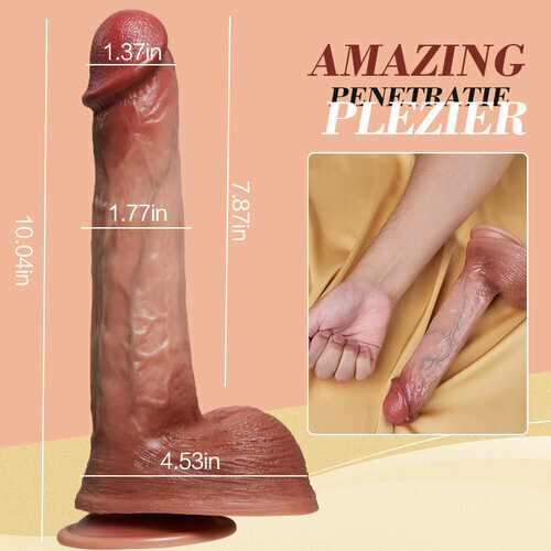Dildo réaliste avec des vibrations de poussée plus longues et chauffantes, 10,04
