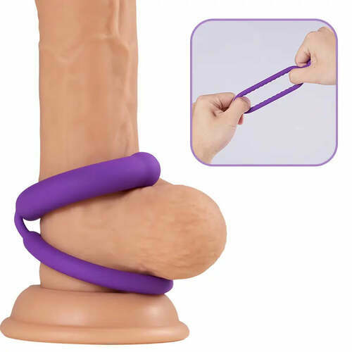 Doubles anneaux en silicone pour pénis et testicules