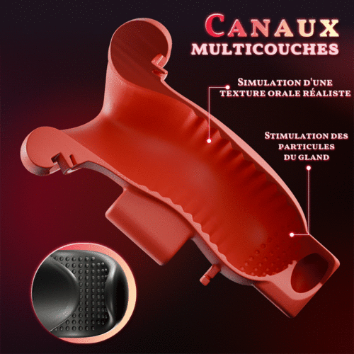 Enchantment - 9 Vibrations 4 Aspirations Suction par Clampsement Simulateur Oral pour Hommes