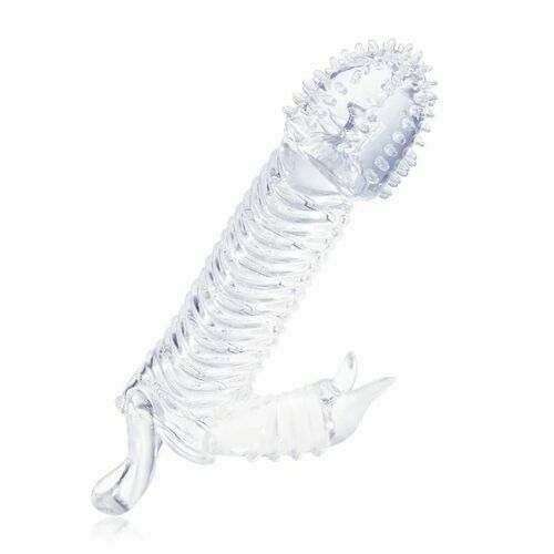 Gaine pénienne vibrante transparente de 19,6 cm