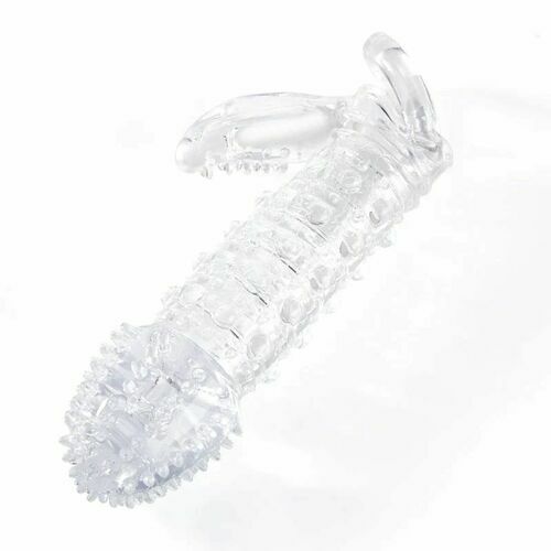 Gaine pénienne vibrante transparente de 19,6 cm