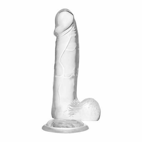 Gode doux et transparent vibrant de manière réaliste avec une grande ventouse puissante