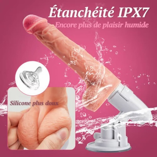 Gode extensible amoureux avec 8 mouvements de va-et-vient, vibrations, chauffage et rotation