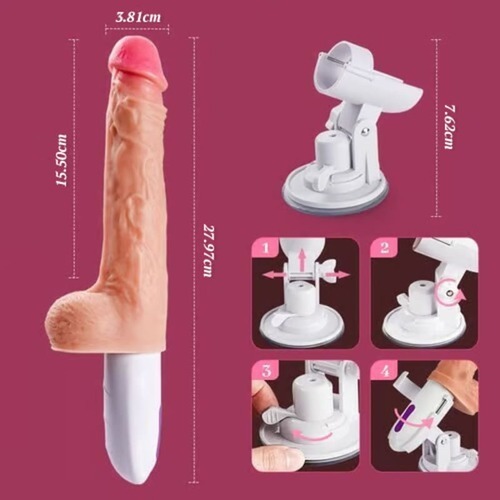 Gode extensible amoureux avec 8 mouvements de va-et-vient, vibrations, chauffage et rotation