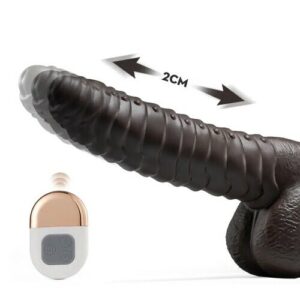 Gode réaliste chauffant changeant de couleur avec 5 vibrations et 3 mouvements de va-et-vient