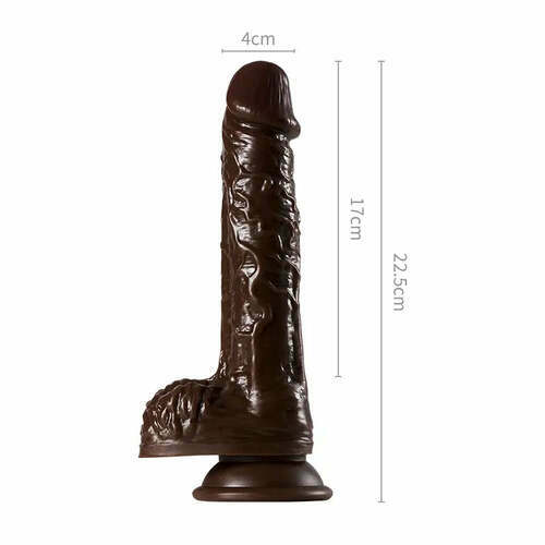 Gode réaliste noir avec 8 vibrations