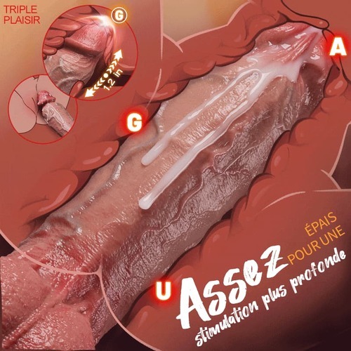 Kimi – Gode à va-et-vient épais 10,8‘‘ x 2,32‘‘ avec veines peintes à la main &...