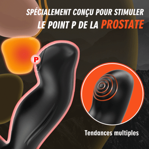 JOKER Vibromasseur prostatique avec 10 vibrations et anneaux péniens