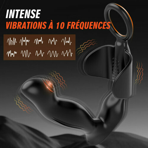 JOKER Vibromasseur prostatique avec 10 vibrations et anneaux péniens