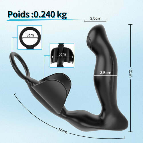 JOKER Vibromasseur prostatique avec 10 vibrations et anneaux péniens