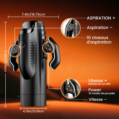 LETEN Gobelet de Masturbation Chauffant avec 10 Modes de Poussée et de Succion
