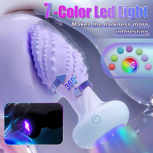 Little Monster Vibromasseur Anal Rotatif à 360° 10 Fréquences de Vibration Lumière LED à 7 Couleurs