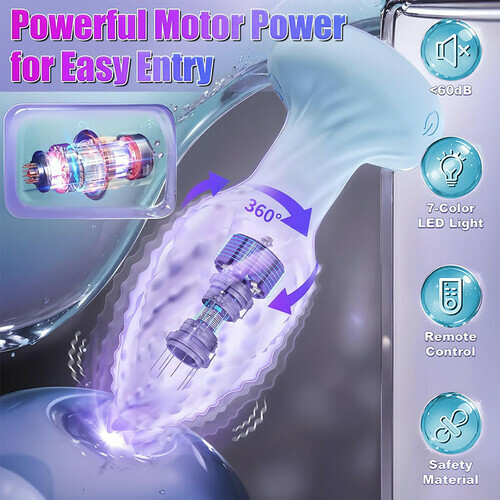 Little Monster Vibromasseur Anal Rotatif à 360° 10 Fréquences de Vibration Lumière LED à 7 Couleurs