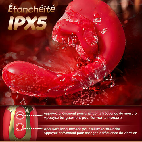 Little Rose - Vibromasseur féminin à 10 fréquences, vibration à 10 fréquences, matériau ultra-doux