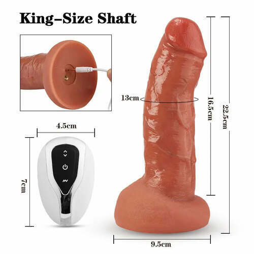 MACHO Gode de 13 cm avec 7 battements et 10 vibrations