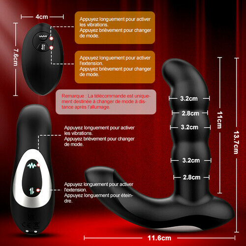 Maître de l'Orgasme - 5 Extensions, 10 Vibrations, Plug Anal Entièrement Étanche
