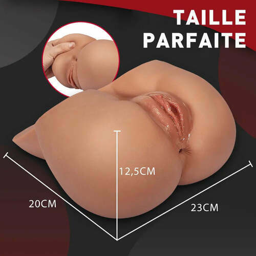 Marron masturbateur réaliste avec structure 3D et 2 canaux d'amour pour chatte et anus, FENGRUN