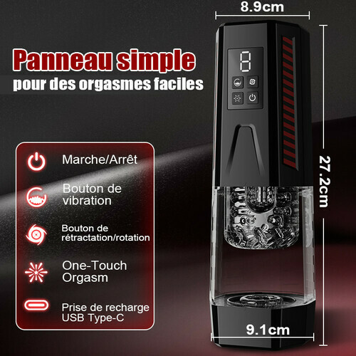 Mars - Oral Dominator 7Vibrantion 7Rotation 7Va-et-Viens Masturbateur 4 en 1 à double mote