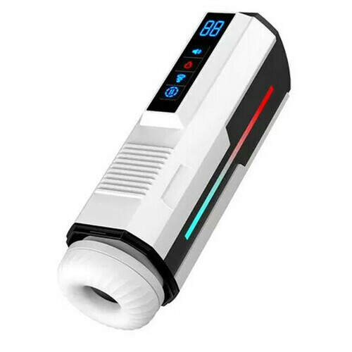 Masturbateur 5-en-1 Stretching Vibrant Suceur Chauffant Voix Ecran LCD Männlicher Masturbator