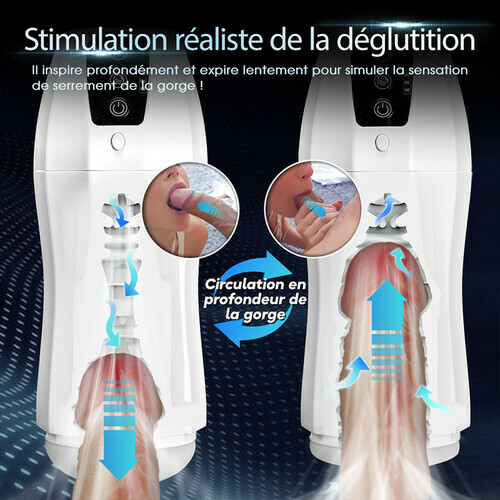 Masturbateur Cup 3 en 1 avec succion, vibration et fonction d'orgasme