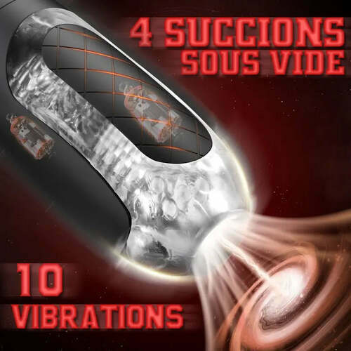 Masturbateur cup automatique, sexe oral, 4 modes de succion, 10 modes de vibration