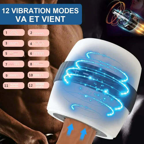 Masturbateur Cup manuelle bidirectionnelle avec 12 modes de vibration