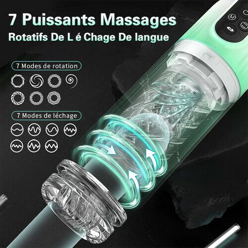 Masturbateur électrique avec 7 modes d'aspiration dans l'eau 7 modes de rotation - photo 3