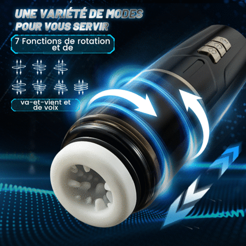 Masturbateur électrique télescopique et rotatif, Jouet intime pour hommes