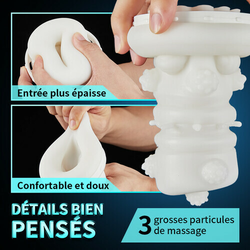 Masturbateur noir pour homme à vitesse réglable et sans palier pour pousser et tordre
